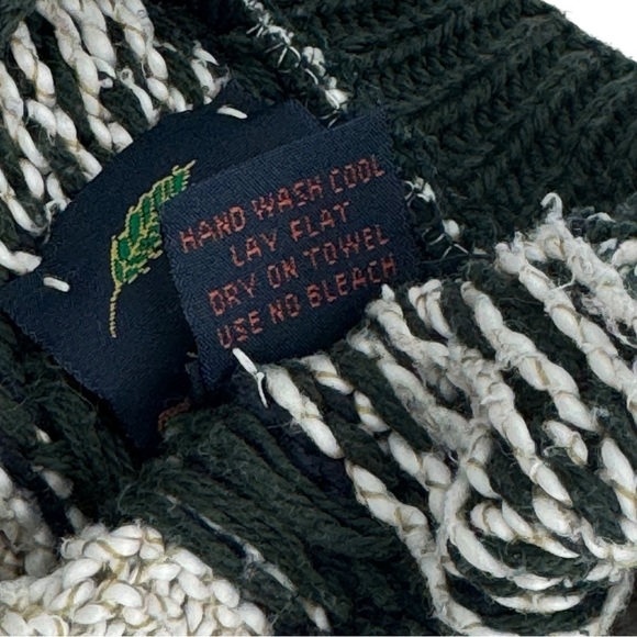 Vintage 90s Grandpa Sweater Crewneck Pullover Geometric Stripes 100% Cotton | L - Picture 10 of 10